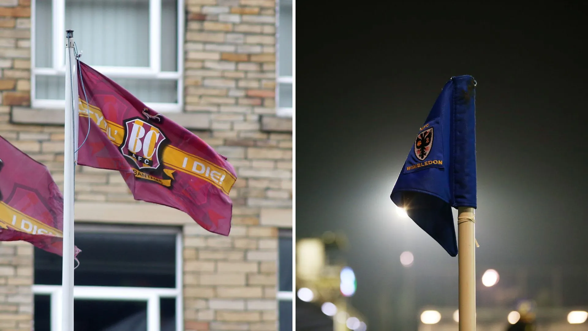 Cờ của CLB Bradford City trên sân đấu