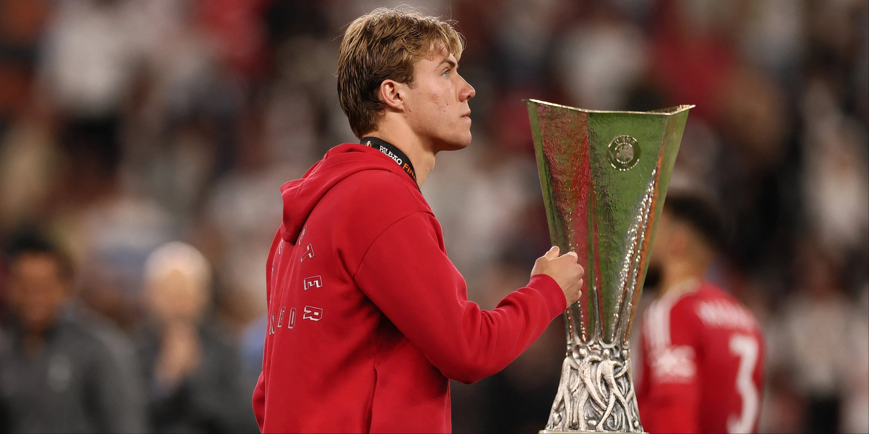 Rasmus Hojlund trong trận đấu của Manchester United tại Europa League