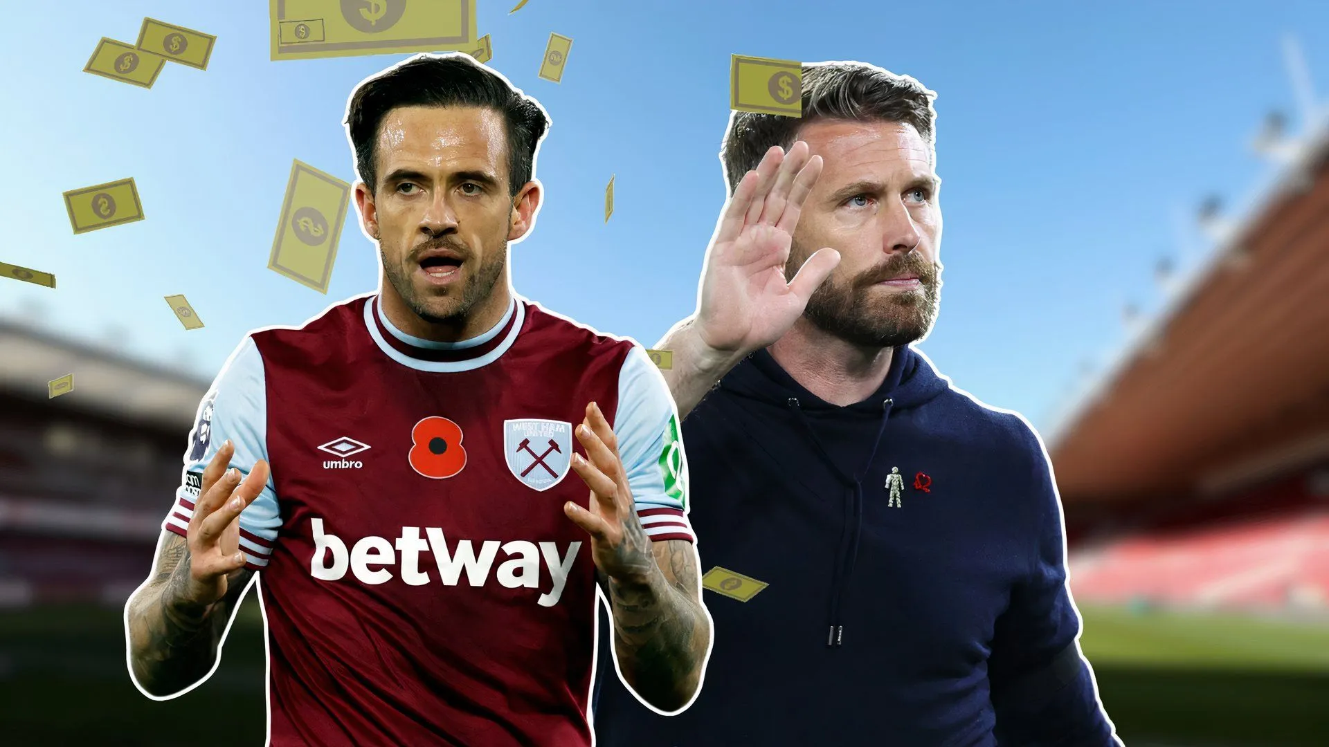 Danny Ings và HLV Rob Edwards của Middlesbrough
