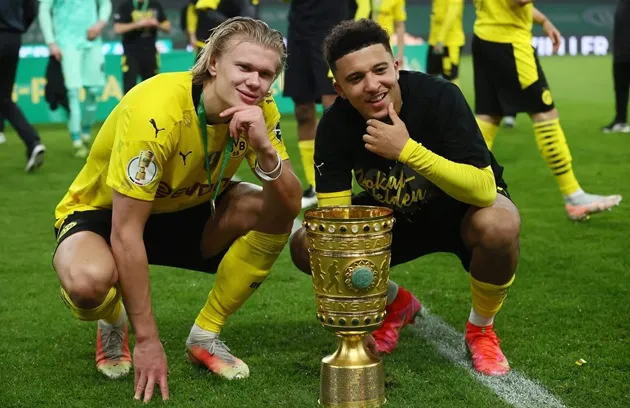 Haaland và Jadon Sancho tại Dortmund, hai cầu thủ trẻ tài năng của CLB